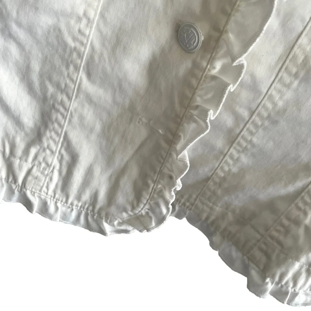 SANDRO Cotton Button Front Jacket White L - Picture 6 of 10